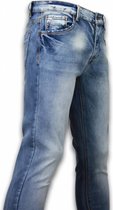Basic Jeans - Stone Washed Skinny Fit - Blauw