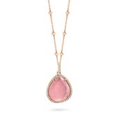 Velini jewels -P6302PR -Hanger+Ketting -925 Zilver rosé -Gekleurde Cubic Zirkonia