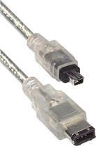 Transmedia FireWire 400 kabel met 4-pins - 6-pins connectoren / transparant - 5 meter