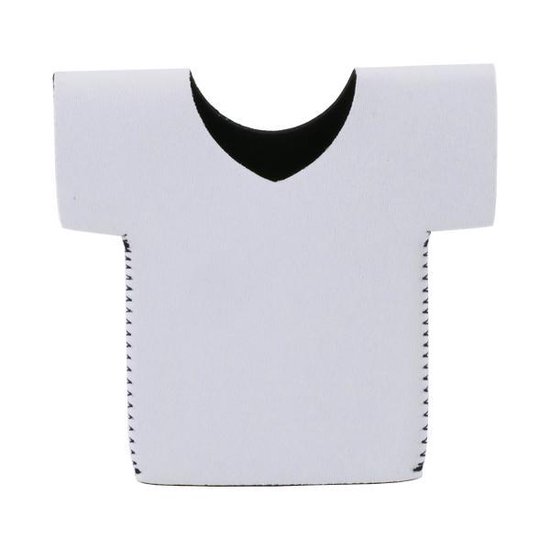 6 st. witte Sport Voetbal Shirt bier fles Koelhoudhoesje - WIT van Merkloos — afbeelding 3