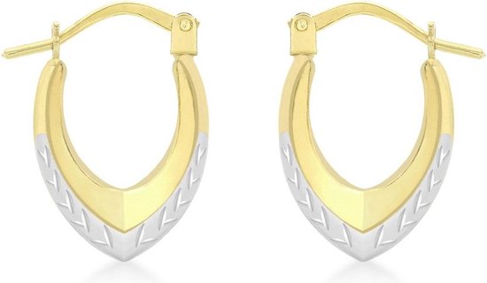Lucardi - Boucles d'oreilles 9 carats ovales décorées
