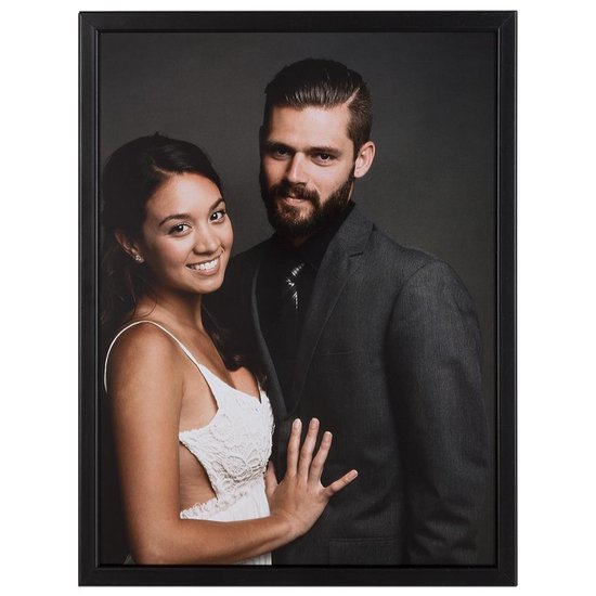 Cadre Photo Aluminium 18 x 24 Noir - Verre Transparent - Salerno