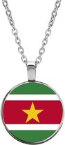 Akyol® Surinaamse vlag ketting | Groen Wit Rood Geel ketting | Suriname ketting | Suriname vlag