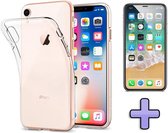 iPhone XR Hoesje - Siliconen Back Cover & Glazen Screenprotector - Transparant