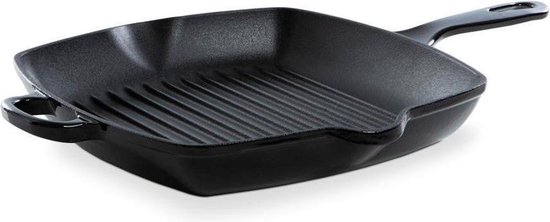 Foto: Bk bourgogne grillpan 26x26 cm zwart gietijzer inductie pfas vrij