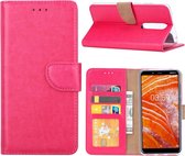 Nokia 3.1 Plus - Bookcase Roze - portemonee hoesje