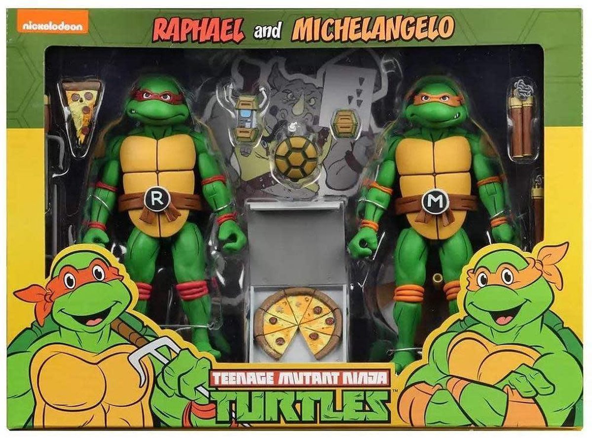 slagader Zaklampen Afwezigheid NECA Teenage Mutant Ninja Turtles: Michelangelo and Raphael 7 inch Action  Figure 2-Pack | bol.com