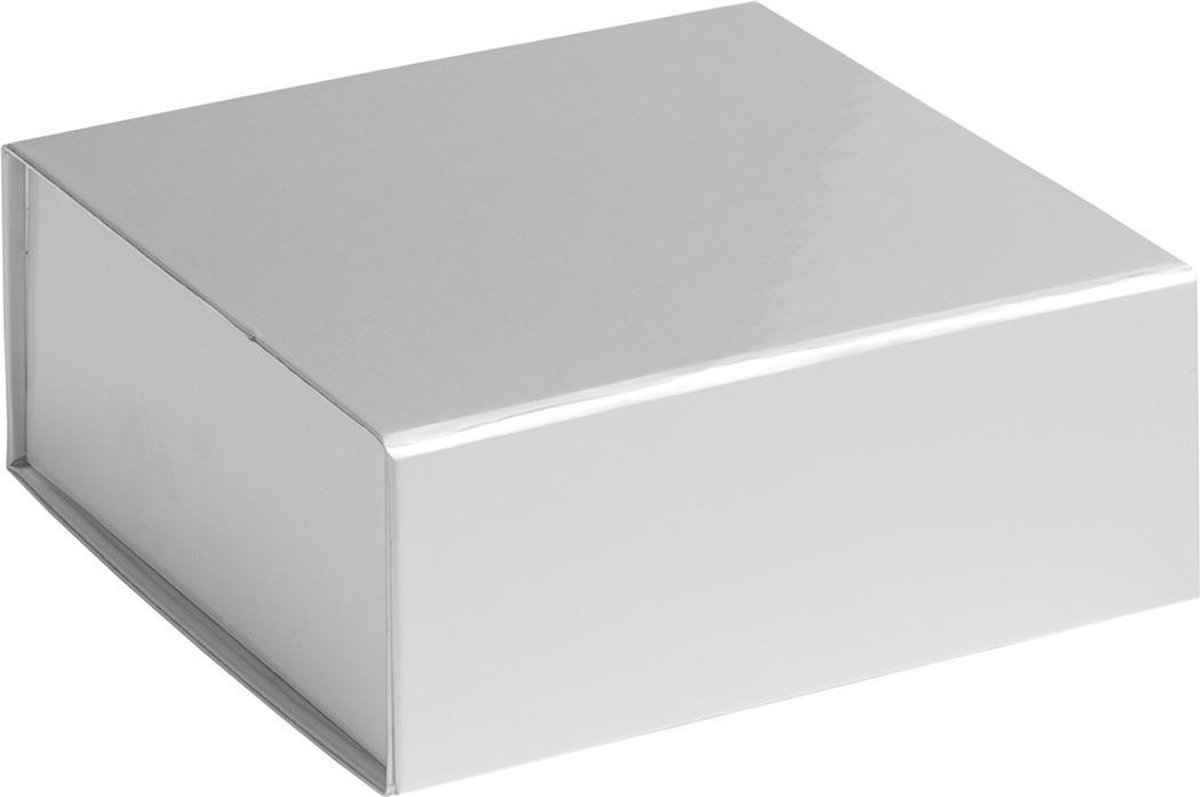 Geschenkdoos opbergdoos ZILVER, 14x14,5x5,7cm (5 stuks)