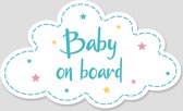 Sticker Baby on board - 20x12 cm - groen
