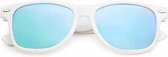 Freaky Glasses® - spacebril spiegel groen-blauw - festival bril - dames en heren - wit