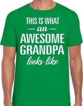 Awesome Grandpa / opa cadeau t-shirt groen heren - Vaderdag XL