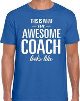 Awesome Coach cadeau t-shirt blauw heren S