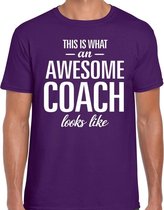 Awesome Coach cadeau t-shirt paars heren S
