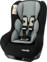 Autostoel Nania Maxim Zwart + Verkleinkussen uni Grijs - Groep 0/1 - 0 tot 18 KG