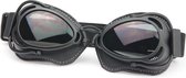 CRG Radical Motorbril - Mat Zwart Retro Motorbril - Motorbril voor Heren - Smoke Glas