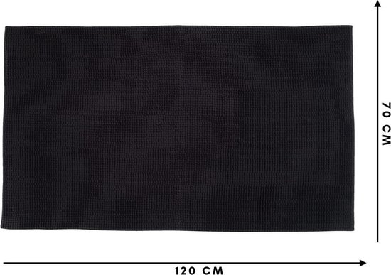 Lucy's Living Luxe badmat POL Black– 70 x 120 cm - zwart - badkamer mat -  badmatten –... | bol.com
