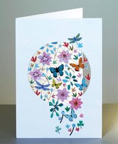 Forever Cards - Laser-cut Wenskaart Flowers & Butterflies (1 stuk)