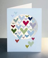 Forever Cards - Laser-cut Wenskaart Colourfull Hearts (1 stuk)