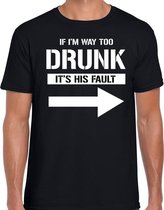 If I am way to drunk fun tekst t-shirt zwart heren S