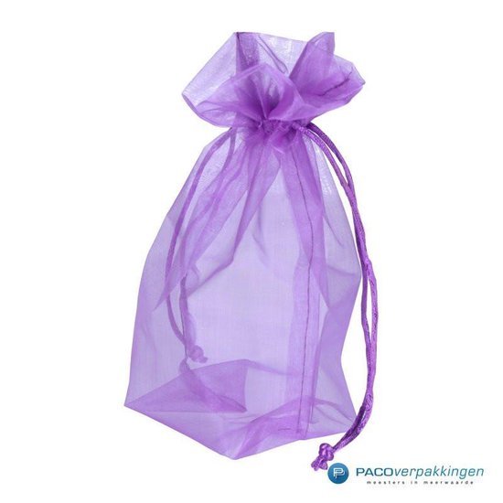 Organza zakjes 7 x 9 cm met opdruk