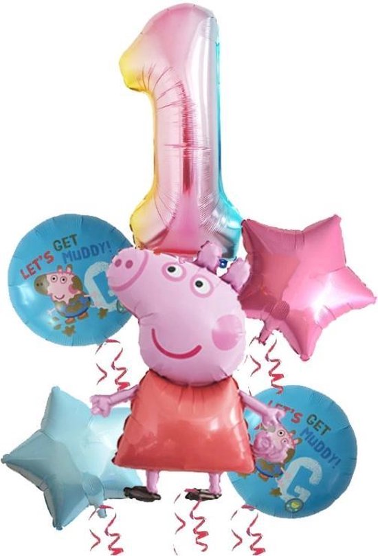 Peppa Pig Ballonnen set versiering - 1 Jaar | bol.com
