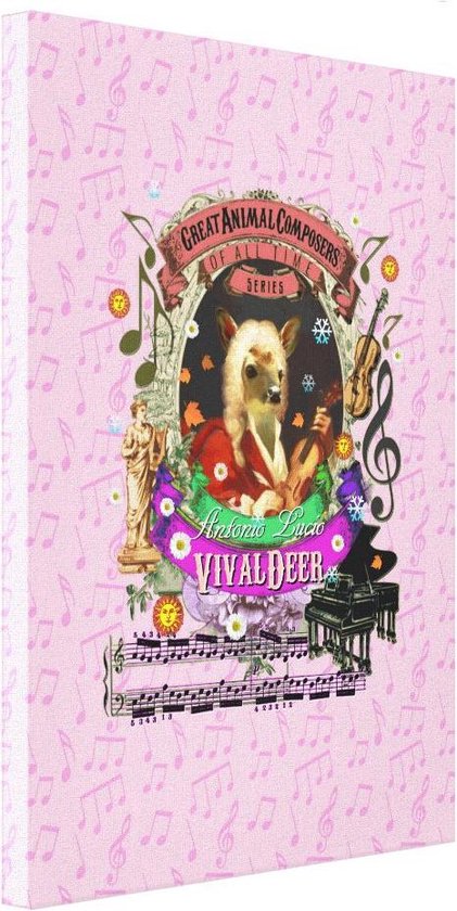 Antonio Vivaldi Deer Deer Vivaldeer - Musique classique pour Enfants Peinture Animaux - Toile 20x30 cm - Grands compositeurs d'animaux