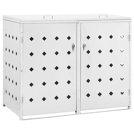 vidaXL Containerberging viervoudig 240 L roestvrij staal