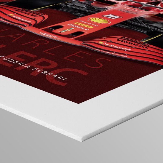 Charles Leclerc (Scuderia Ferrari F1 2020) - Foto op Forex - 50 x 70 cm (B2) - Lights Out