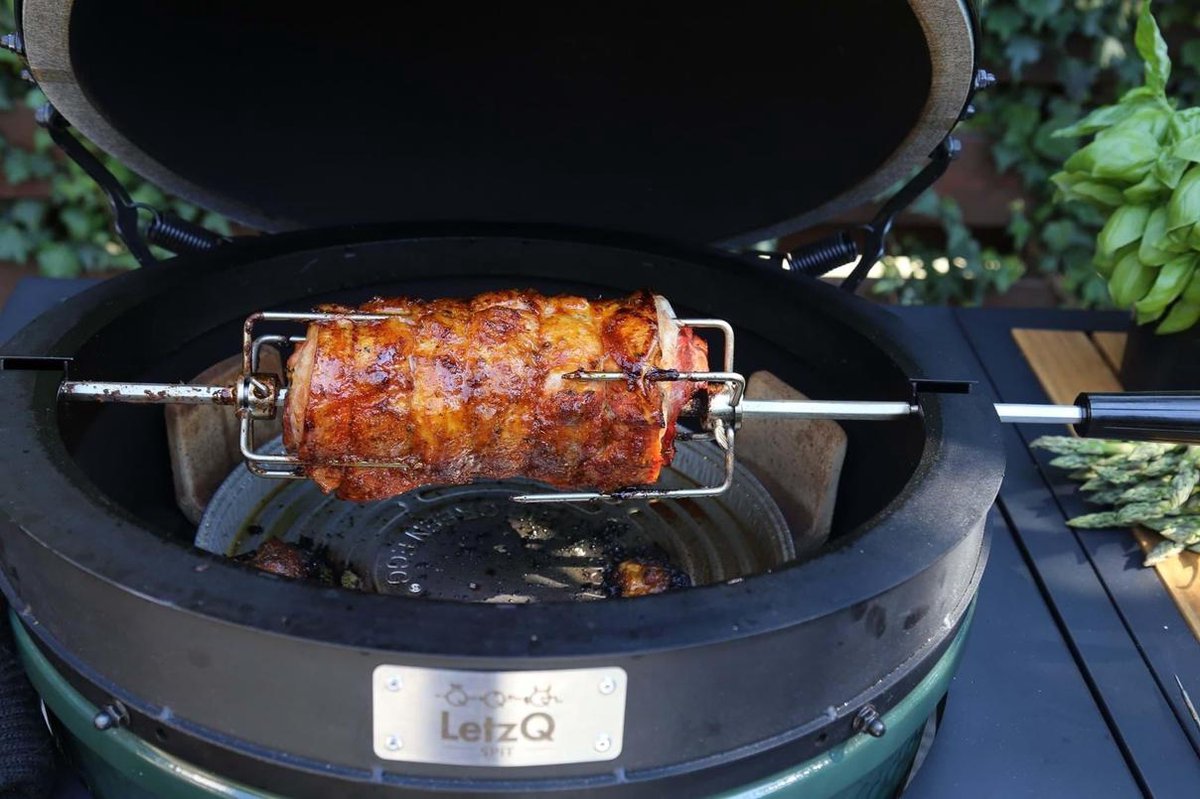 LetzQ Draaispit Rotisserie voor Kamado 13" inch roostermaat minimax