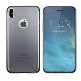 FONU Siliconen Backcase Hoesje iPhone XS / X - Zwart/Transparant