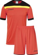 Uhlsport Sportshirt - Maat M  - Mannen - rood/oranje/zwart/geel shirt en short