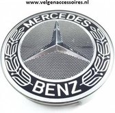 Mercedes naafdoppen krans zwart 75mm B66470201  -Naafkappen - Velgen - Winterbanden - Velg - All season banden - Ontvochtiger - Ruitenkrabber - Vorst - Regen - stickers - logo - embleem