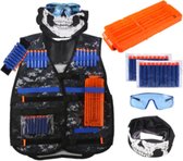 Tactical Vest Set Geschikt Voor Nerf N-Strike Speelgoed Blasters - Met 2 Refill Clip Magazijnen - Skull Mask Polsband \/ Bril -