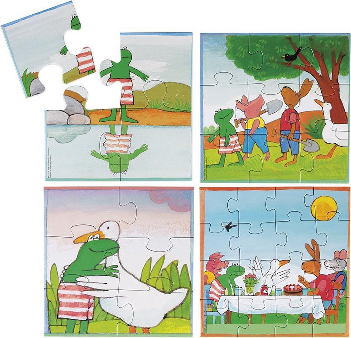 Kikker puzzel 4 in 1 educatief peuter speelgoed - kinderpuzzel 4x6x9x16 stukjes leren puzzelen - cadeautip puzzel 3 jaar en ouder - Bambolino Toys — afbeelding 3