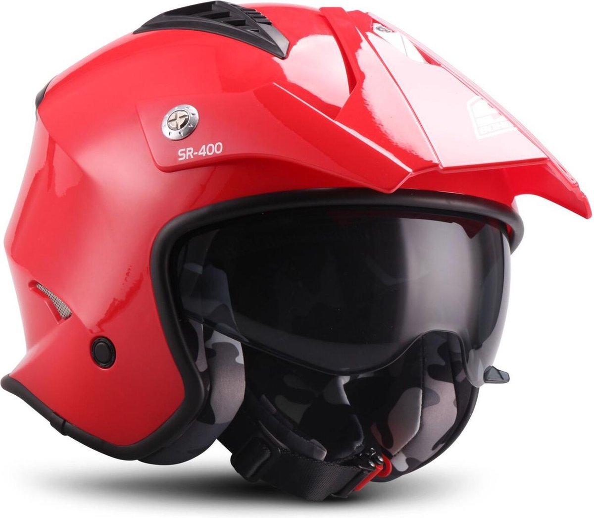 SOXON SR401 Mono Rood jethelm, scooter helm, motorhelm dames, heren