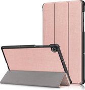 Tri-Fold Book Case met Wake/Sleep - Geschikt voor Lenovo Tab M10 FHD Plus Hoesje - Rose Gold