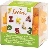 Decora Koekjes Uitsteker Set Alfabet & Cijfers -36st-