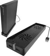 DrPhone NinjaSX2 - Koel Ventilator - 2 USB-poorten - Verticale Standaard Houder - Geschikt voor Xbox - Verbeteren levensduur - Zwart