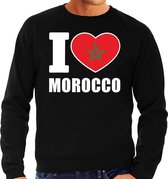 I love Morocco supporter sweater / trui voor heren - zwart - Marokko landen truien - Marokkaanse fan kleding heren S