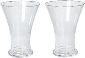 2x Taps uitlopende glazen vaas voor tulpen/bloemen boeketjes 30 cm - Bloemenvaas - Decoratieve vazen