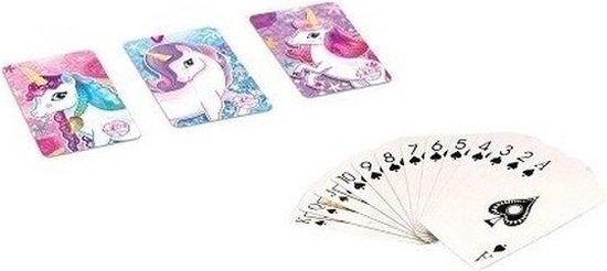 Afbeelding van het spel 5x stuks Mini speelkaarten eenhoorn thema - spelletjes/kaartspellen