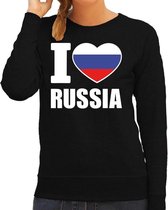 I love Russia sweater / trui zwart voor dames XL