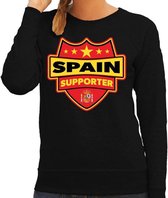 Spanje / Spain schild supporter sweater zwart voor dames 2XL