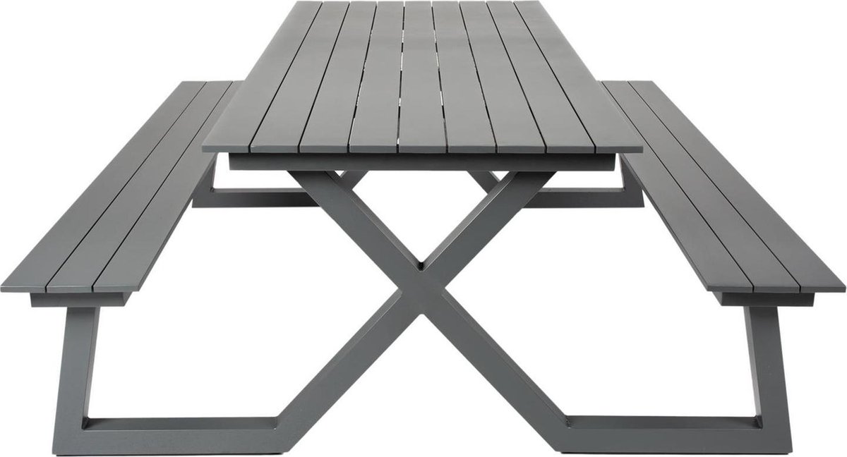 MaximaVida aluminium picknicktafel Dex 200 cm antraciet - lage instap |  bol.com