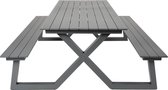 MaximaVida aluminium picknicktafel Dex 200 cm antraciet - lage instap