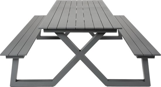 MaximaVida aluminium picknicktafel Dex 200 cm antraciet - lage instap | bol.