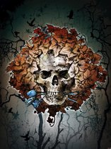 Alchemy Skull Flowers Tattoo Photo Wallcovering