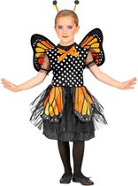 Widmann - Vlinder Kostuum - Magnifieke Monarchvlinder - Meisje - oranje,zwart - Maat 128 - Carnavalskleding - Verkleedkleding