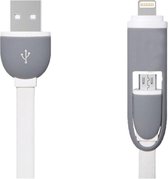 2 in 1 USB laadkabel naar Micro USB en Lightning