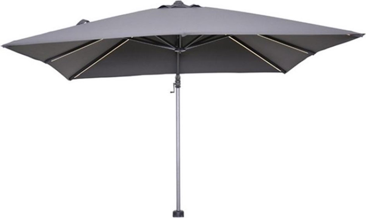 Hawaii Lumen LED parasol zweefparasol 3x3 meter carbon black/donker
